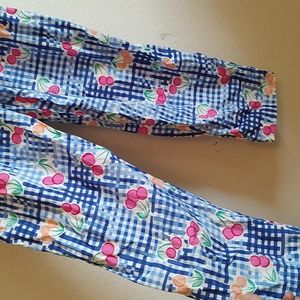 Vtg cherry gingham jumpsuit